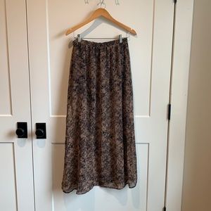 Forever 21 patterned shear maxi skirt with mini skirt underneath Size L